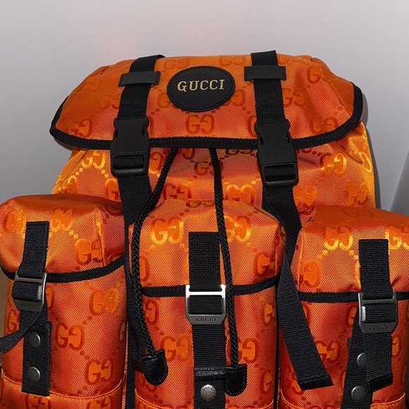 Gucci Off The Grid backpack orange GG ECONYL - Picture 2 of 15